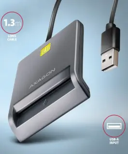 AXAGON Smart card reader CRE-SM3T USB 1.3m кабел