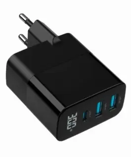 Gembird GaN зарядно 2xUSB-A 1xC LCD 30W PD QC3.0 черен - Image 4