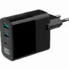 Gembird GaN зарядно 2xUSB-A 1xC LCD 30W PD QC3.0 черен