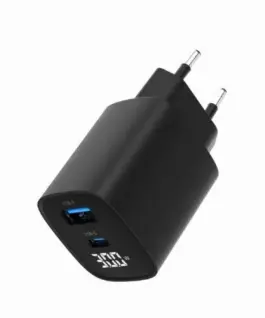 Gembird GaN зарядно USB-A USB-C LCD 30W PD QC3.0 черен