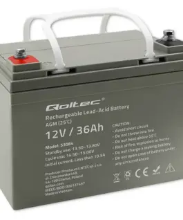 Qoltec AGM battery 12V 36Ah max. 540A