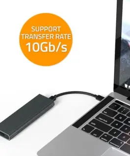 Alternative view of Qoltec Enclosure for M.2 SSD | NVMe | PCIe | USB3.1 | 10Gb/s | 4TB | Graphit