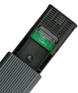 Qoltec Enclosure for M.2 SSD | NVMe | PCIe | USB3.1 | 10Gb/s | 4TB | Graphit