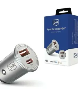 3MK зарядно за кола 45W 1xUSB-C +USB-A