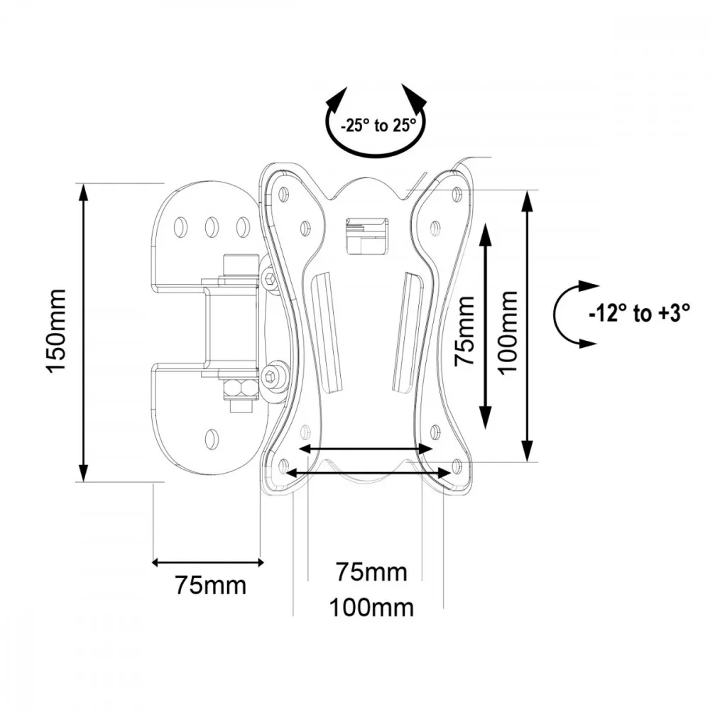 Maclean TV WAll Mount 13-32 30kg MC-415 VESA100x100 - Image 2