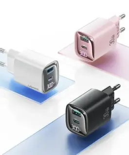 USAMS зарядно 30W GaN LED USB+USB-C CC229 черен