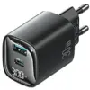 USAMS зарядно 30W GaN LED USB+USB-C CC229 черен
