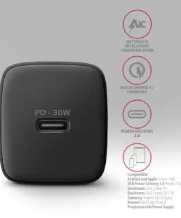 AXAGON ACU-PD30 PD&QC wall cha rger 30W 1x port USB-C