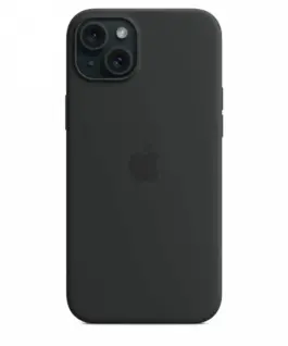 Apple Silicone case with MagSafe for iPhone 15 Plus – черен