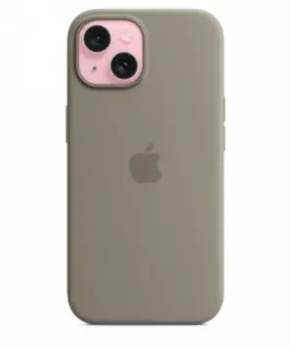 Alternative view of Apple Silicone case with MagSafe for iPhone 15 - clay