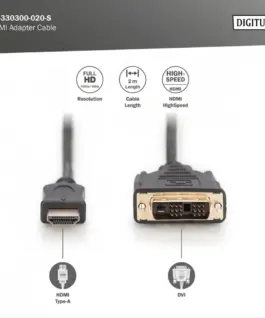 Digitus HDMI 1.3 кабел 2m HDMI A/DVI-D