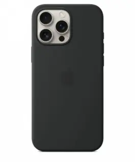 Alternative view of Apple Silicone case with MagSafe for iPhone 16 Pro Max - черен