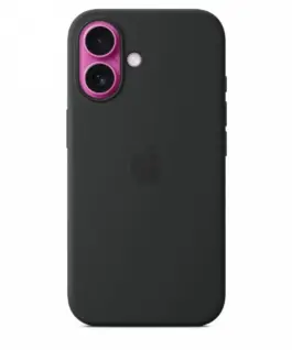 Apple Silicone case with MagSafe for iPhone 16 – черен
