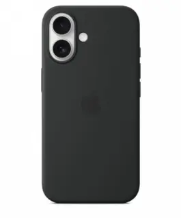 Apple Silicone case with MagSafe for iPhone 16 – черен