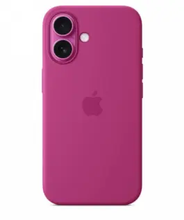 Apple Silicone case with MagSafe for iPhone 16 – vivid розов