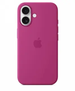 Apple Silicone case with MagSafe for iPhone 16 – vivid розов