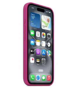 Apple Silicone case with MagSafe for iPhone 16 – vivid розов
