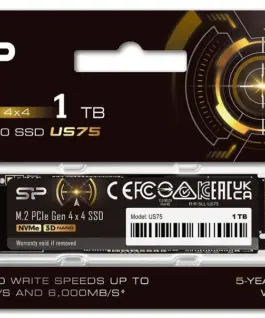 Alternative view of Silicon Power SSD drive US75 1TB M.2 PCIe Gen4x4 NVMe 1.4 7000/6000 MB/s