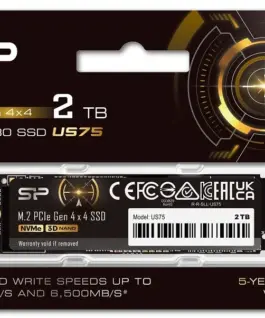 Alternative view of Silicon Power SSD drive US75 2TB M.2 PCIe Gen4x4 NVMe 1.4 7000/6500 MB/s