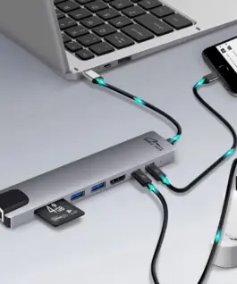 Alternative view of Media-Tech DOCKING STATION 8 IN 1 GIGA LAN HUB MT5046