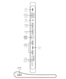 Alternative view of Techly Лаптоп docking station USB-C on HDMI