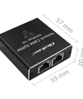 Qoltec Splitter mini SWITCH 1×2 port RJ45 1000Mbps