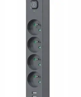 Alternative view of Tracer Power Line+ mobile ready surge protector power strip 1.5m (4 sockets + 3x USB A, 5V 2.4A)