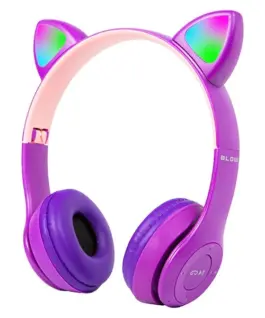 BLOW Wireless headset Bluetooth 5.0 LED for kids лилав ears
