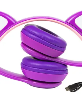 BLOW Wireless headset Bluetooth 5.0 LED for kids лилав ears