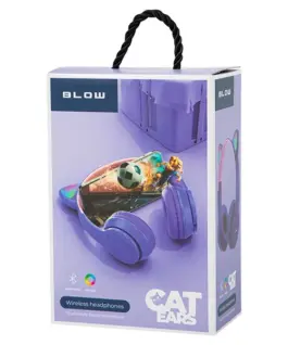 BLOW Wireless headset Bluetooth 5.0 LED for kids лилав ears