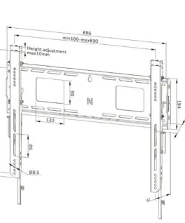 Alternative view of Neomounts WL30-750BL16 TV Wall Mount 42-86cale 100x100-600x400 125KG