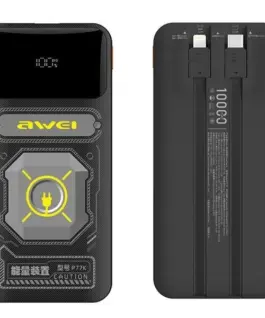 AWEI външна батерия 10000mAh 225 W P77K integrated кабел