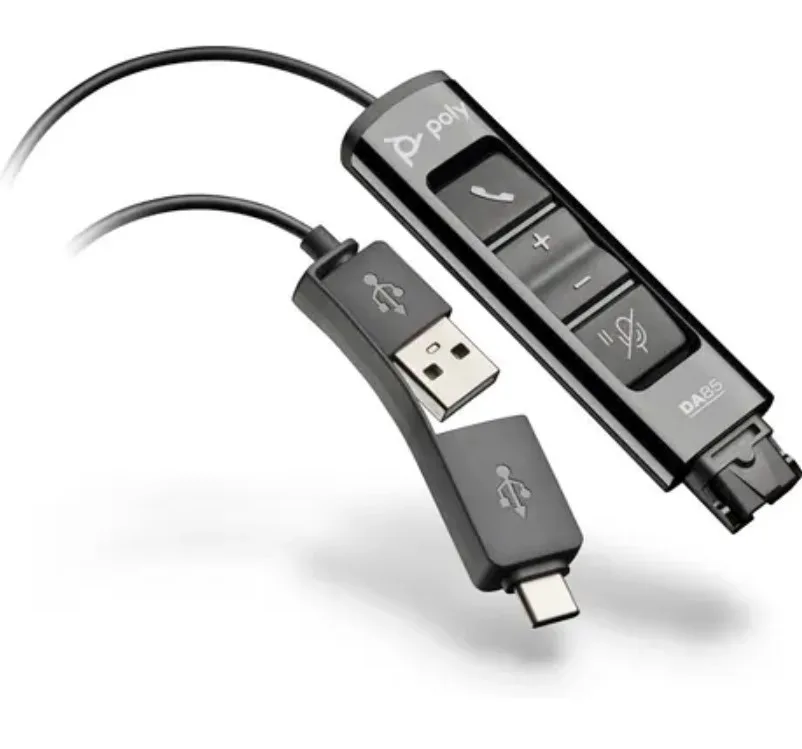POLY адаптер DA85 USB to QD черен 786C7AA