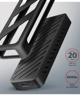 Alternative view of AXAGON EEM2-20G USB-C enclosur e Gen2 M.2 NVMe SSD 20G