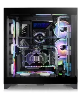 Alternative view of Thermaltake кутия за компютър CTE E600 MX Tempeчервен Glass, glass side - черен