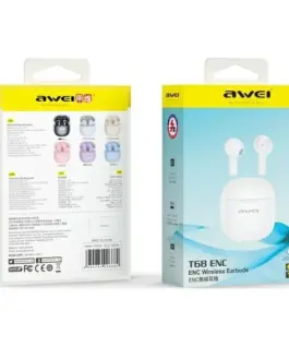 Alternative view of AWEI Bluetooth earphones 5.3 TWS ENC бял