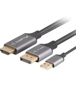 Lanberg HDMI(M)-Displaypor(M) кабел 1.8M 4K черен
