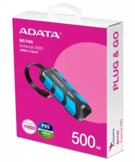 Adata външен SSD SC740 500G U3.2C 1050/1000 MB/s blue
