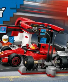LEGO City 60443 F1 Pit Stop & Pit Crew with Ferrari Car