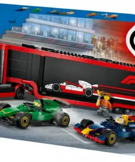 LEGO Bricks City 60445 F1 Truck with RB20 & AMR 24 F1 Cars