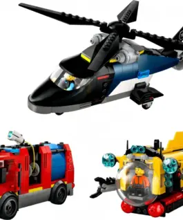 Alternative view of LEGO Helicopter, Fire Truck & Submarine Remix