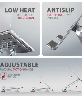 AXAGON HMC-STND USB hub 6in1 ALU stand for Лаптоп