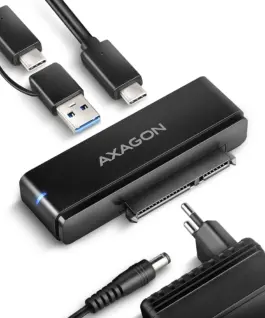 AXAGON адаптер USB-C ADSA-FPX 10Gbps SATA 6G 2.5/3.5 inches SSD/HDD FASTPORT X w tym захранващ блок 60cm USB-C/USB-A