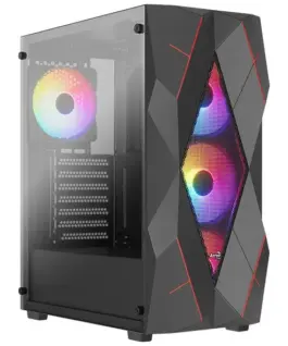 AeroCool Case AeroCool Volcan черен Mid Tower RGB