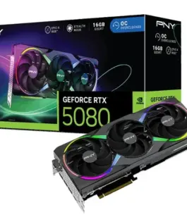 PNY видео карта GeForce RTX 5080 OC ARGB 3F 16GB 256-bit 960GB/s