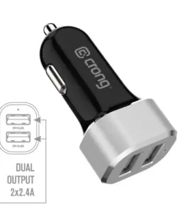 CRONG зарядно за кола 2xUSB 2.4A aluminium
