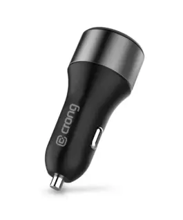 CRONG зарядно за кола USB-C PD 45W + USB QC 3.0 18W черен