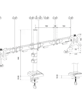 Alternative view of Neomounts DS60-600BL2 монитор arm 2x10-32 - Quick-fix - 180°-stop