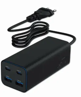 Gembird универсално зарядно 100W GaN 2xUSB-A 2xUSB-C fast зарядно