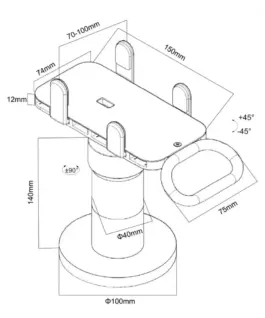 Alternative view of Maclean Payment terminal holder POS, universal MC-819